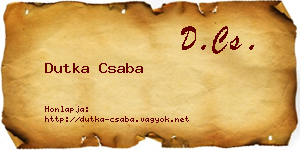 Dutka Csaba névjegykártya