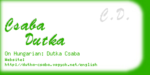 csaba dutka business card